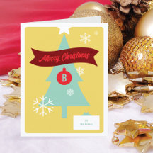 Carte de Noël pliée aux icônes de Noël personnalis
