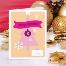 Carte de Noël pliée avec icônes de Noël personnali