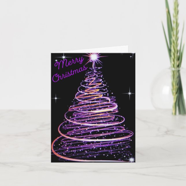 carte de Noël pliée avec un sapin de Noël (Devant)