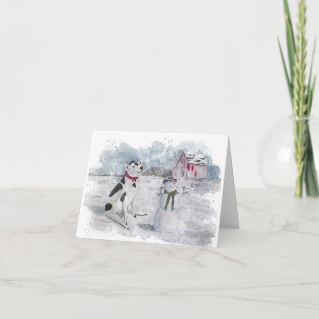 Carte de Noël pliée en bonhomme de neige Cowboy (Devant)