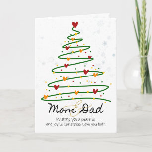 Carte de Noël pliée pour maman et papa