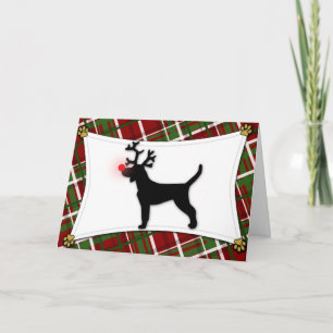 Carte de Noël Plott Hound Reindee