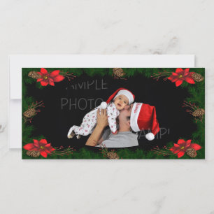 Carte de Noël Poinsettia