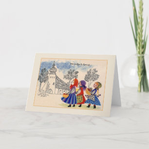 Carte de Noël polonaise de Wesołych Świąt de cru