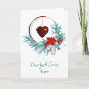 Carte de Noël polonaise personnalisée