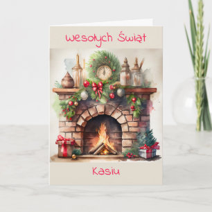 Carte de Noël polonaise personnalisée