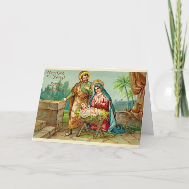 Carte de Noël polonaise religieuse vintage (Devant)