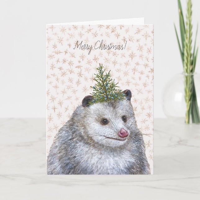 Carte de Noël Possum (Devant)