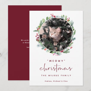 Carte de Noël pour animal de compagnie avec chat d