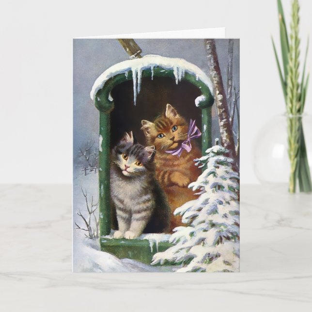 Carte de Noël pour chats de boîte aux lettres vict (Devant)