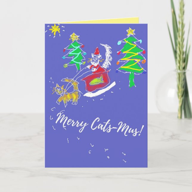 Carte de Noël pour chats et souris (Devant)