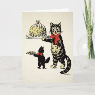Carte de Noël pour chats vintages