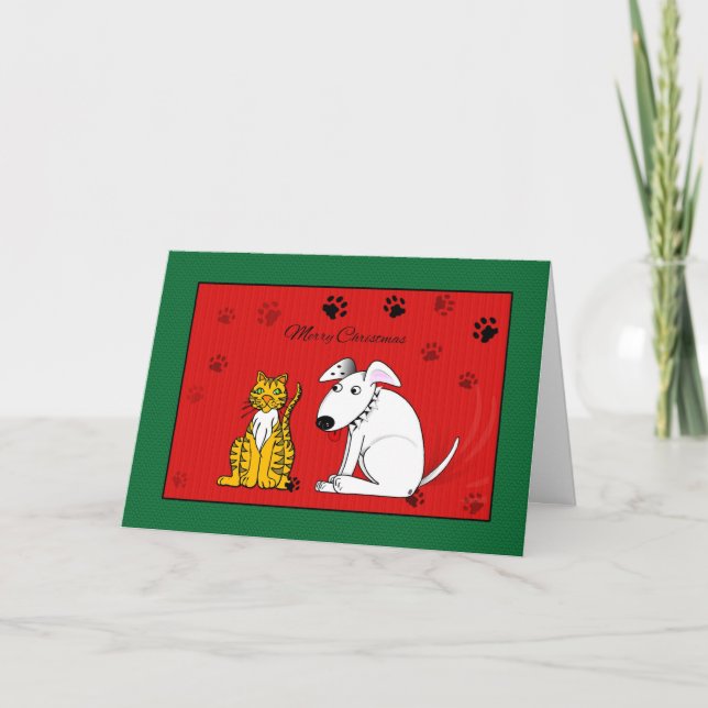 Carte de Noël pour chien et chat (Devant)