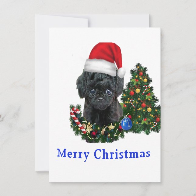 Carte de Noël pour chien mignon (Devant)