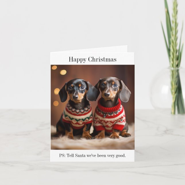 Carte de Noël pour Chipots Dachshund (Devant)