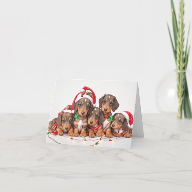 Carte de Noël pour Chipots Dachshund (Devant)