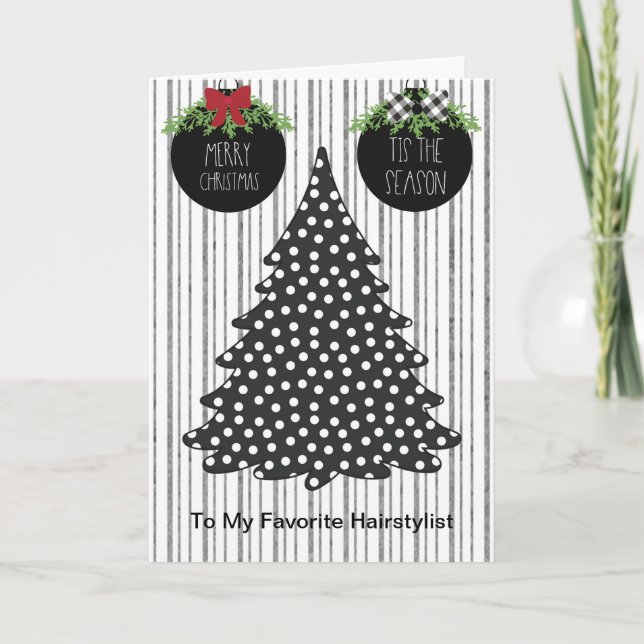 Carte de Noël pour coiffeur (Devant)