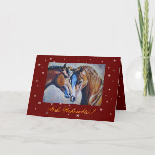 Carte de Noël pour des amants de cheval
