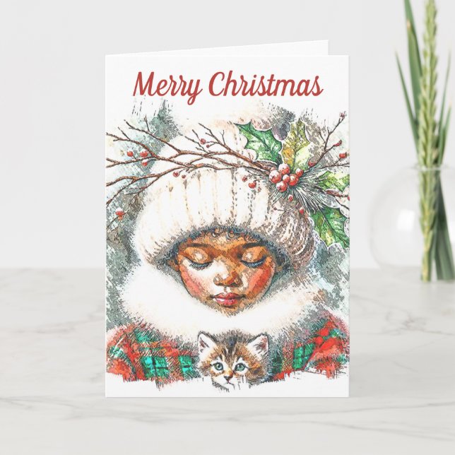 Carte de Noël pour enfants afro-américains (Devant)