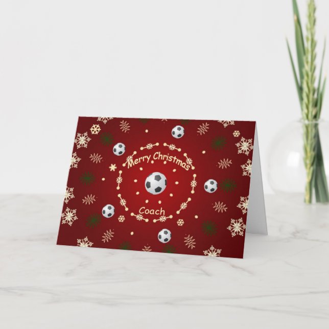 Carte de Noël pour entraîneur de football (Devant)