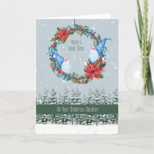 Carte de Noël pour famille en vacances