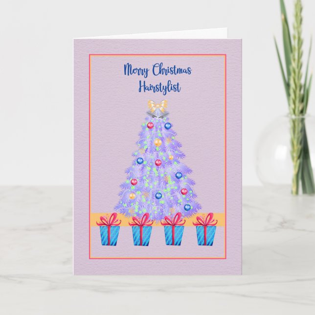 Carte de Noël pour Hairstylist Lavender Tree (Devant)