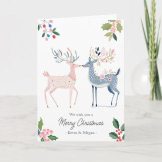 Carte de Noël pour jeunes mariés et fiancés avec u