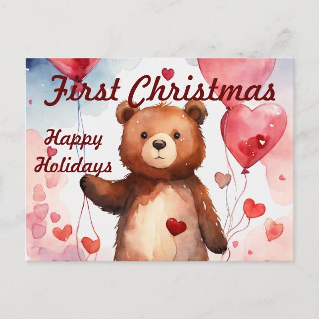 Carte de Noël pour le premier Noël de bébé moderne (Devant)