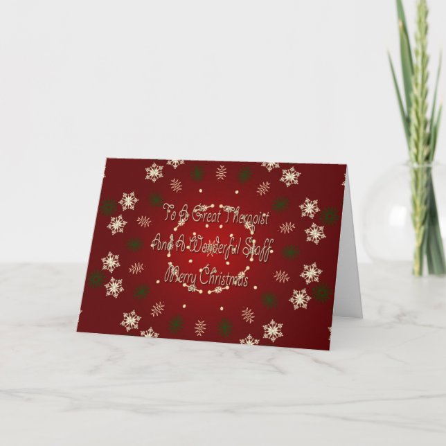 Carte De Noël Pour Le Thérapeute Et Le Personnel (Devant)