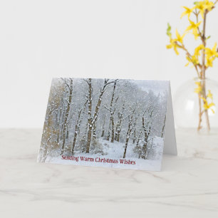 Carte de Noël pour les arbres neigeux et les chute