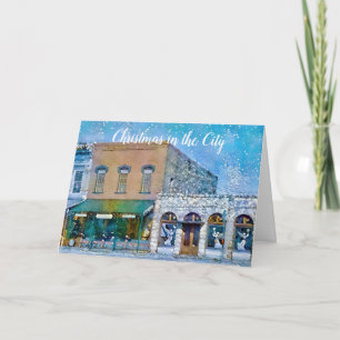Carte de Noël pour les Carrés de la petite ville