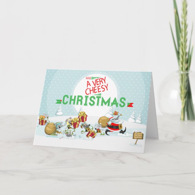 Carte de Noël pour les gens au fromage (Devant)