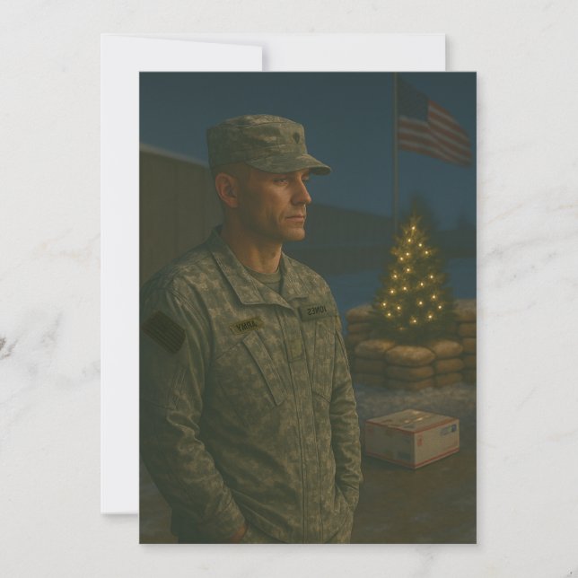 Carte de Noël pour les militaires en mission Vous  (Devant)