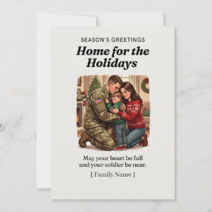 Carte de Noël pour les militaires rentrant à la ma