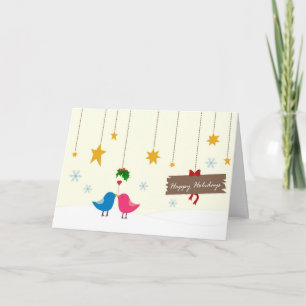 Carte de Noël pour les oiseaux de Mistletoe