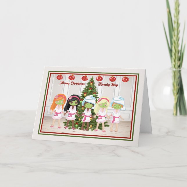 Carte de Noël pour magasin de beauté (Devant)