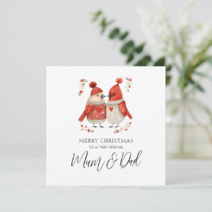 Carte de Noël pour Maman et Papa avec un couple de