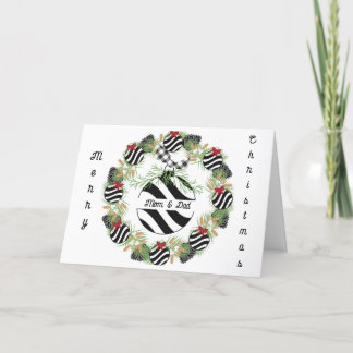 Carte de Noël pour maman & papa Wreath & Bulle