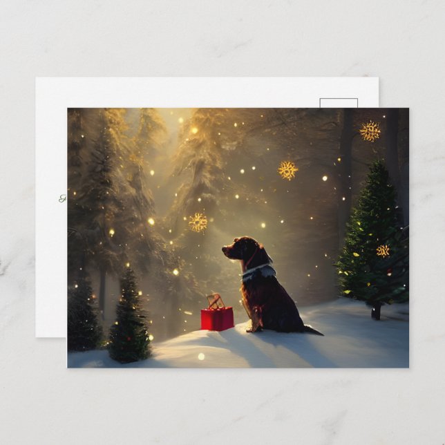 Carte de Noël pour un chien léger d'hiver (Devant / Derrière)