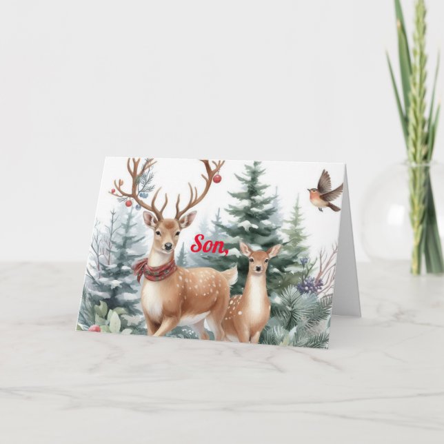 CARTE DE NOËL POUR UN FILS MÉRITANT (Devant)