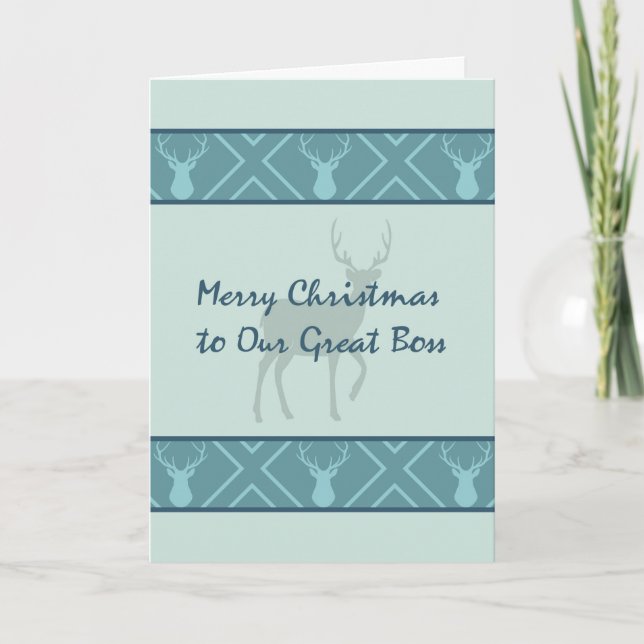 Carte de Noël pour un grand patron en Turquoise (Devant)