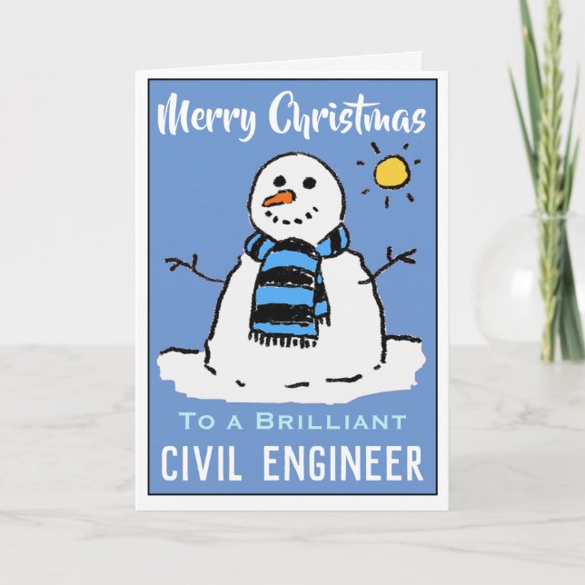 Carte de Noël pour un ingénieur civil (Devant)