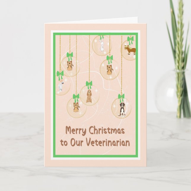 Carte de Noël pour Vétérinaire et Personnel (Devant)