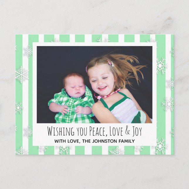 Carte de Noël pour vous souhaiter la paix, l'amour (Devant)