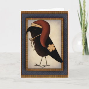 Carte de Noël Primitif Crow Design