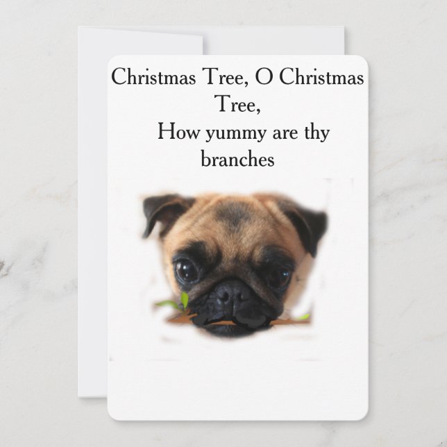Carte de Noël Pug de vacances (Devant)