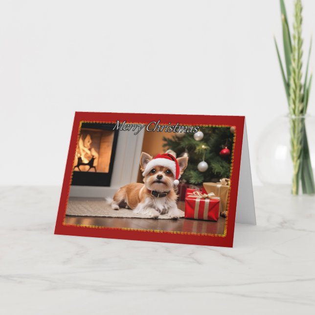 Carte de Noël Puppy Love (Devant)
