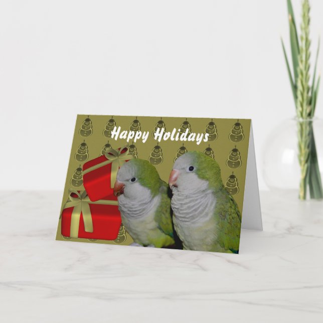 Carte de Noël Quaker Parrot Paraket (Devant)