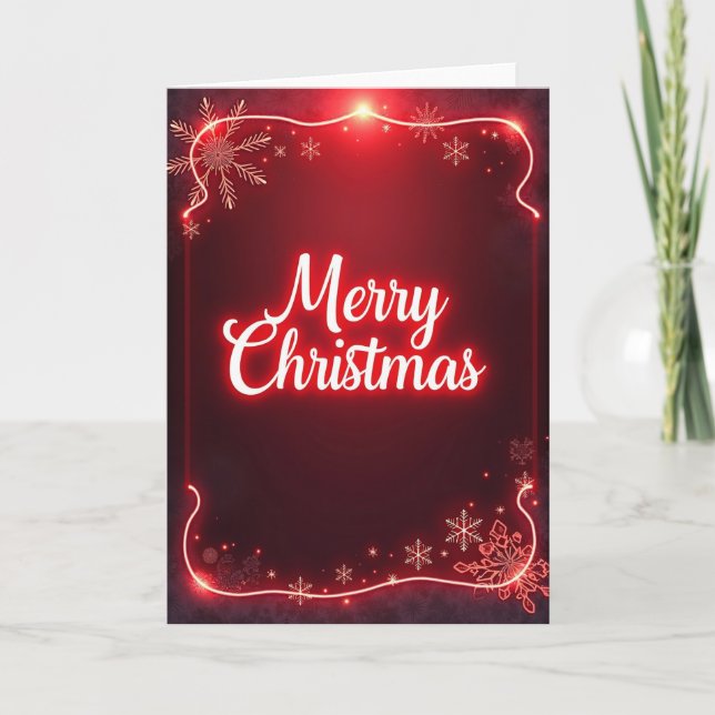 Carte de Noël Radiant Script (Devant)