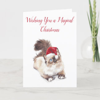 Carte de Noël Ragdoll par Artist GV Hemmings